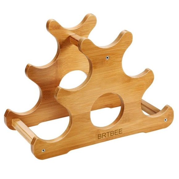 Wine Rack, Wine Bottle Holder for Home Kitchen Bar, 6-Bottle Wine Shelf ,Bamboo - Picture 1 of 8